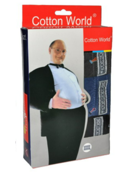 Slipy bawełniane Cotton World- duże rozmiary- 3 sztuki